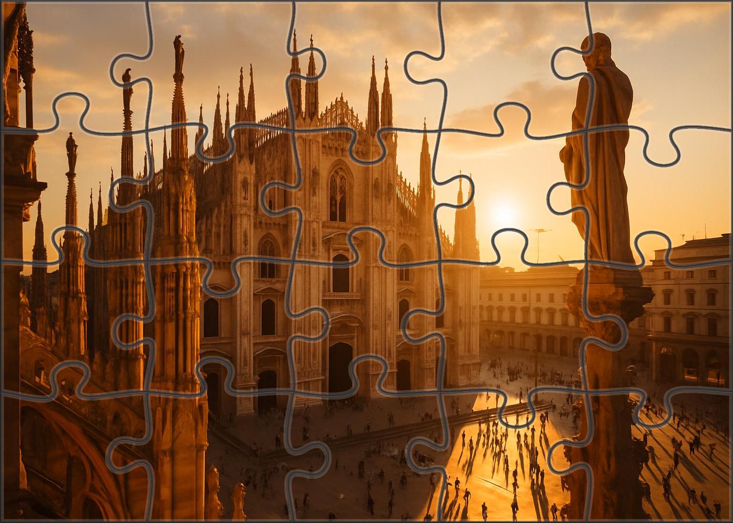 Milan Cathedral Located In Milan Italy Identified By 7245 As One Of The Most Intricate Gothic Cathedrals Globally 20 Piece Puzzle