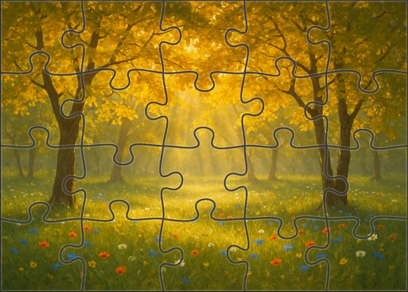 Golden Afternoon Grove Easy Puzzles