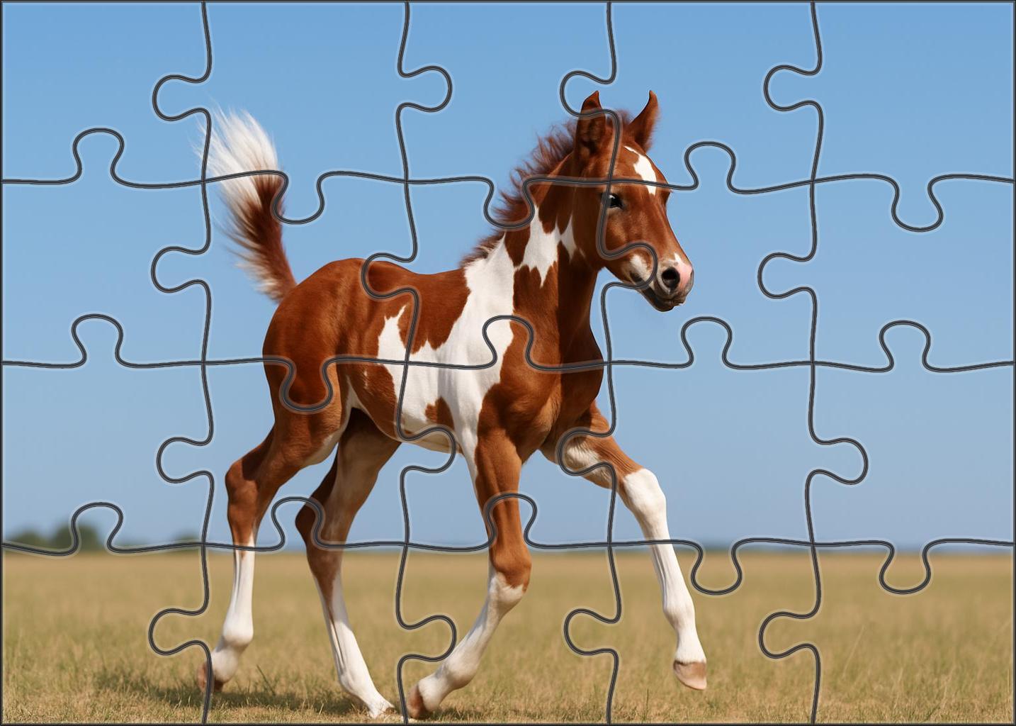 Crimson Ember Paint Vibrant Red Tobiano Colt With Spirited Energy Large Format Puzzle