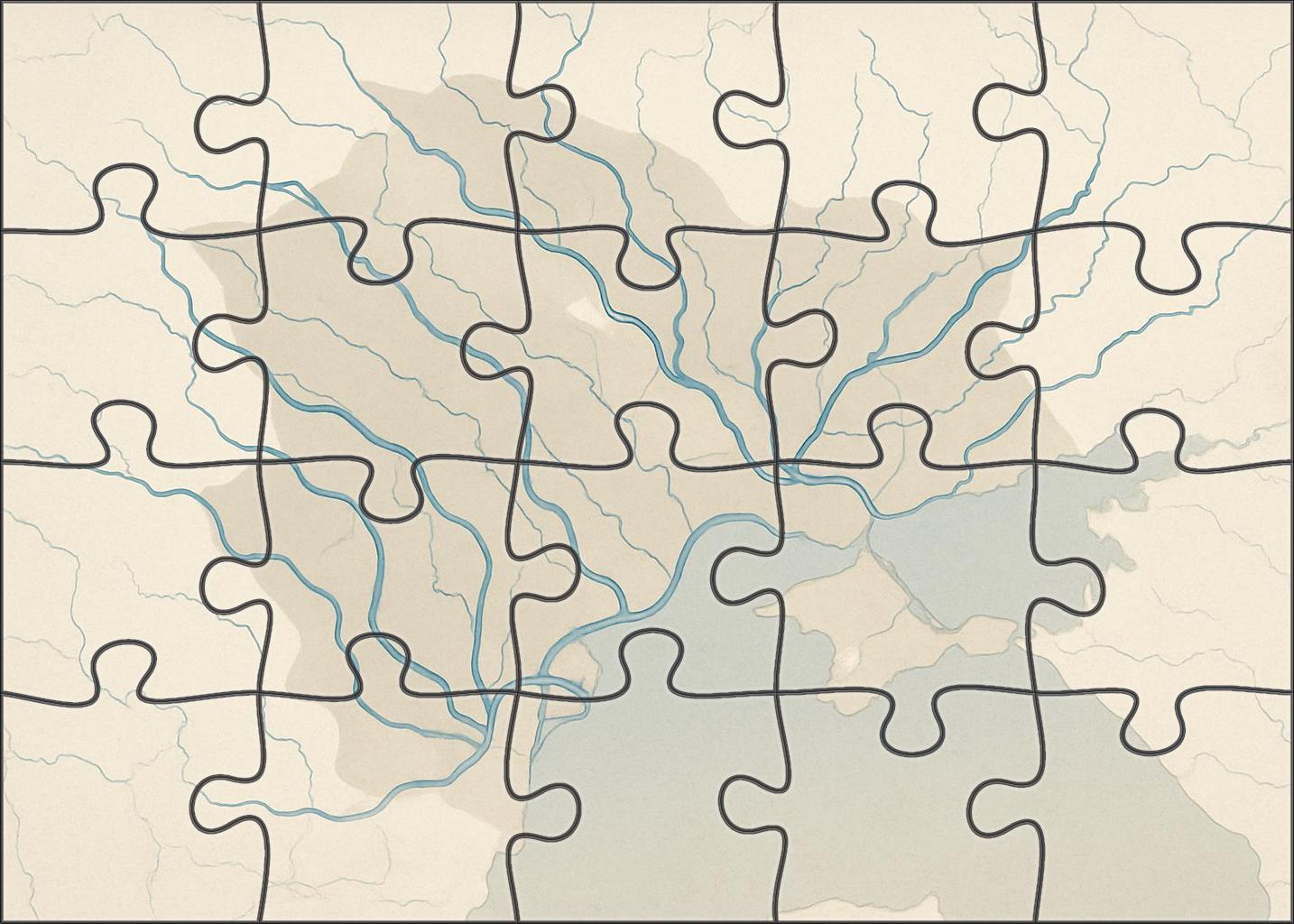 Historical River Network Overlay 50 Piece Puzzle