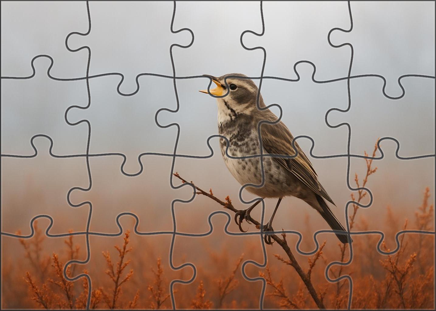 Dusky Thrush Autumnal Songster Of The Shrublands Puzzle For Kids