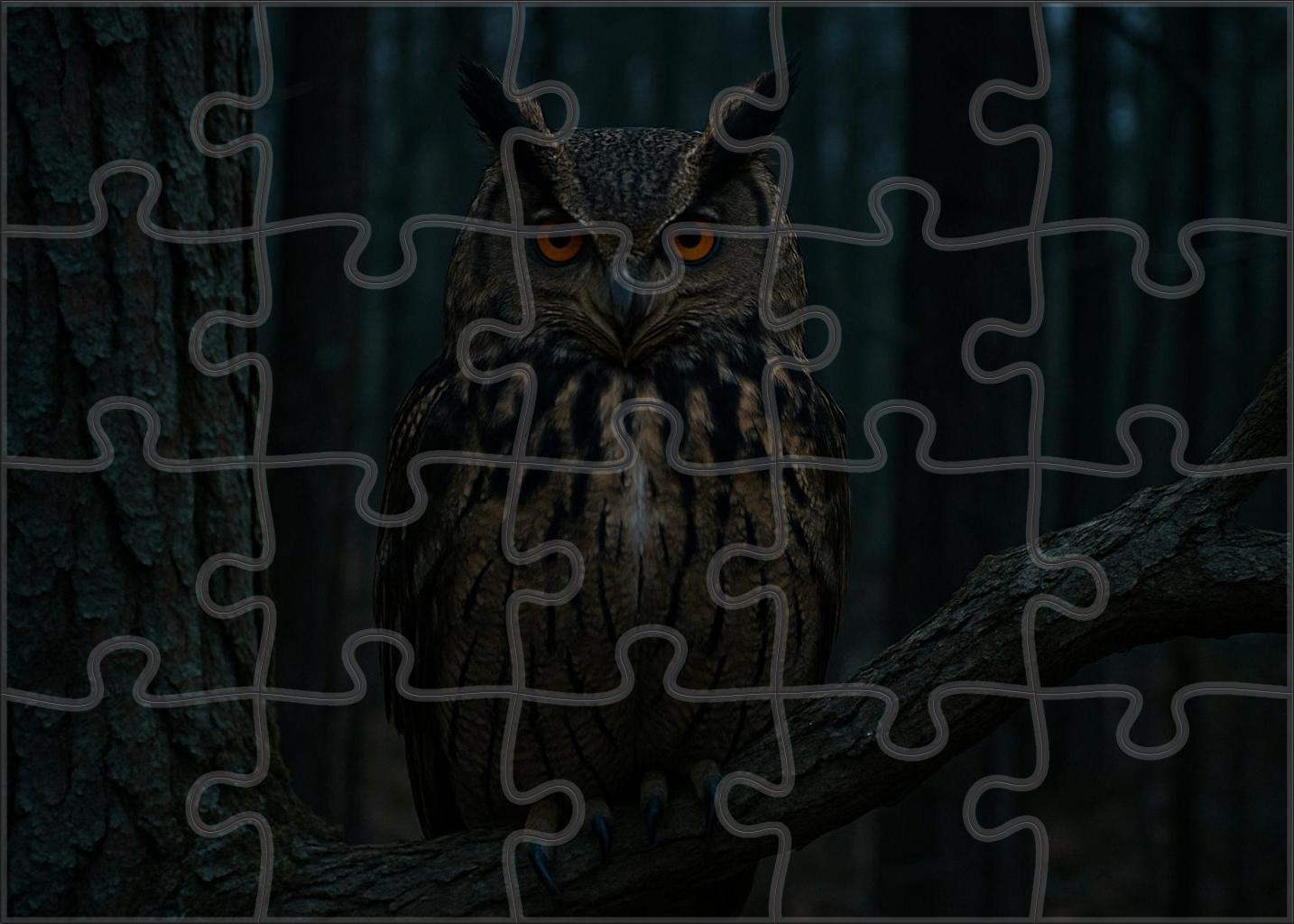 Great Horned Owl Nocturnal Forest Sentinel Challenging Puzzles
