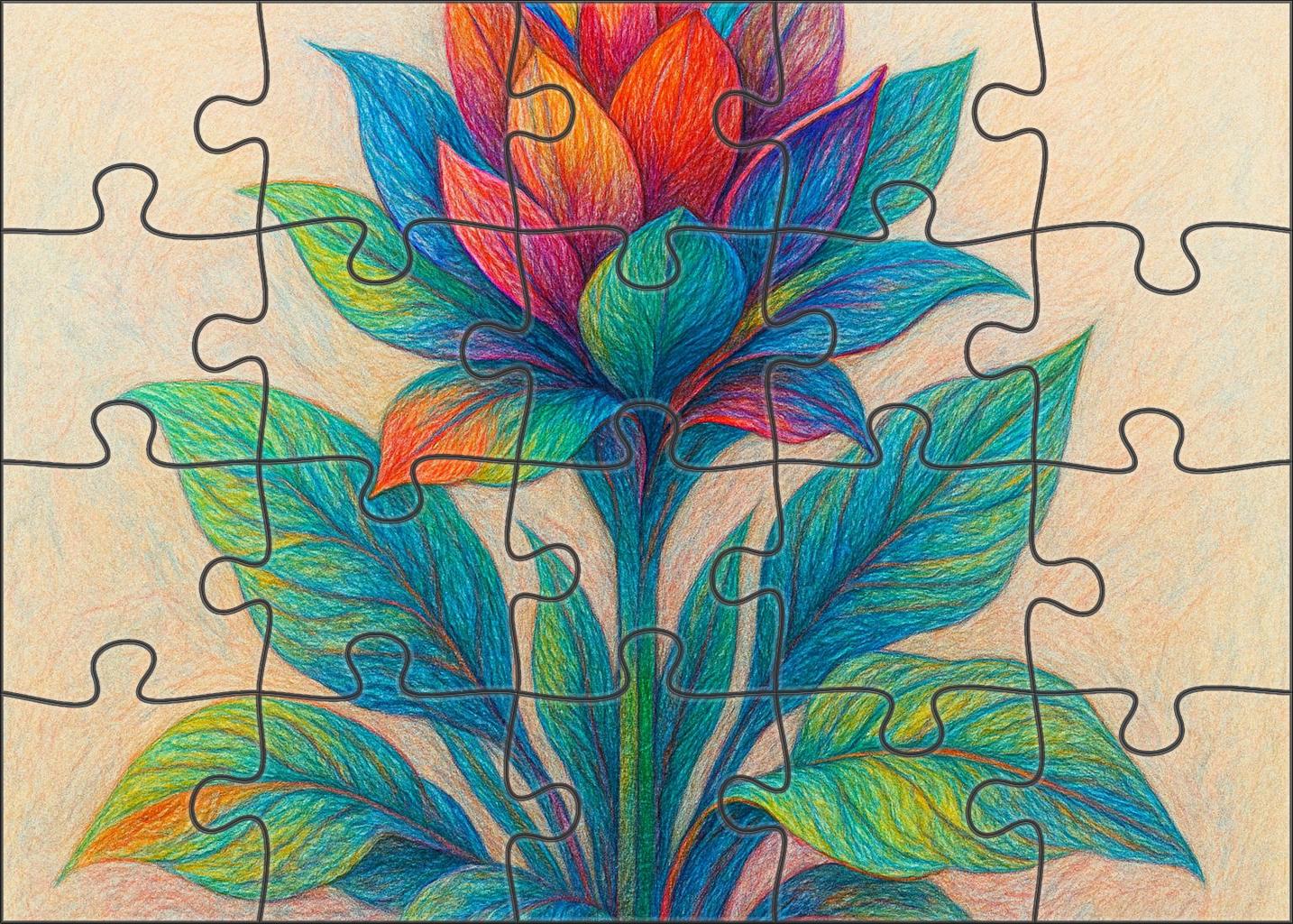 Fantastical Plant Hybrid Colored Pencil Drawing Of Imaginary Flora With Layered Textures 1000 Piece Puzzle