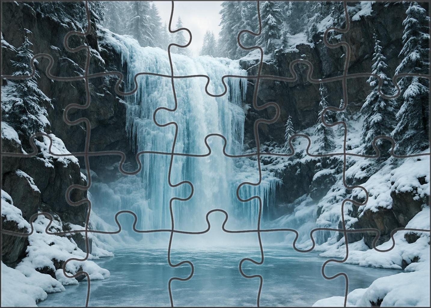 Frost Crystal Plunge Premium Puzzle Pieces