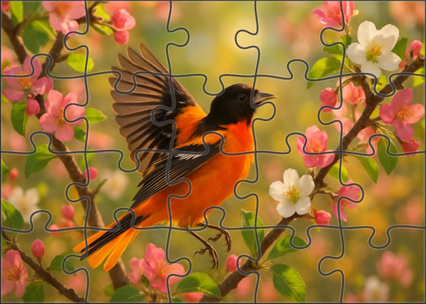 Sunset Oriole A Living Flame In The Canopy Unique Puzzle Design