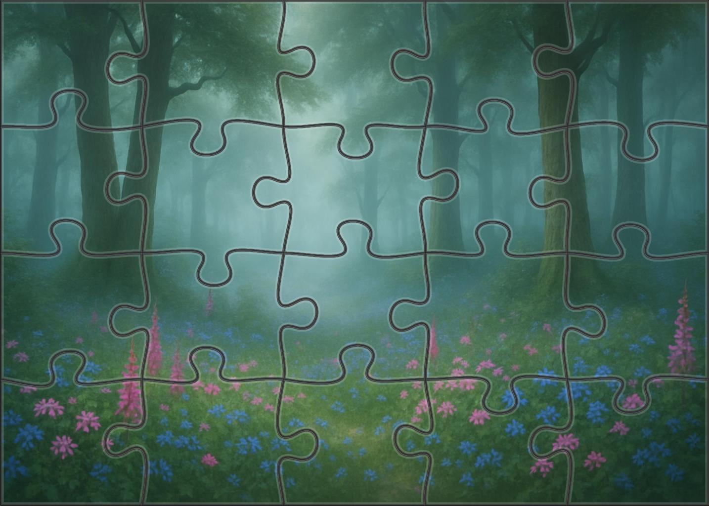 Enchanted Foggy Grove Premium Puzzle Pieces