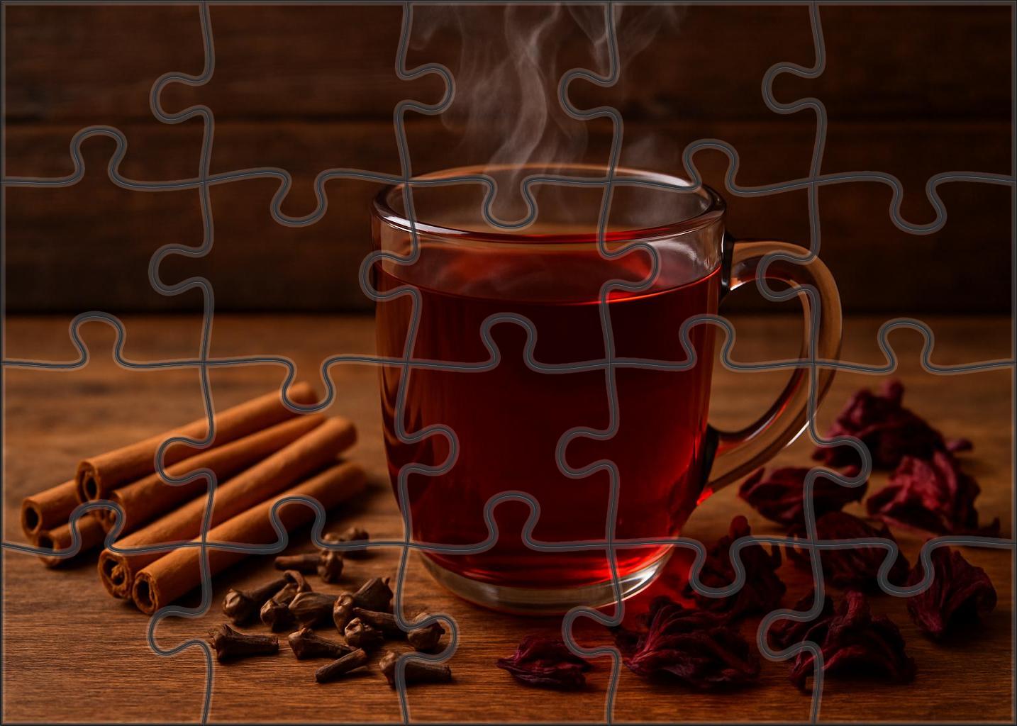 Crimson Ember Bold Spiced Herbal Blend With Cinnamon Clove And Hibiscus 50 Piece Puzzle