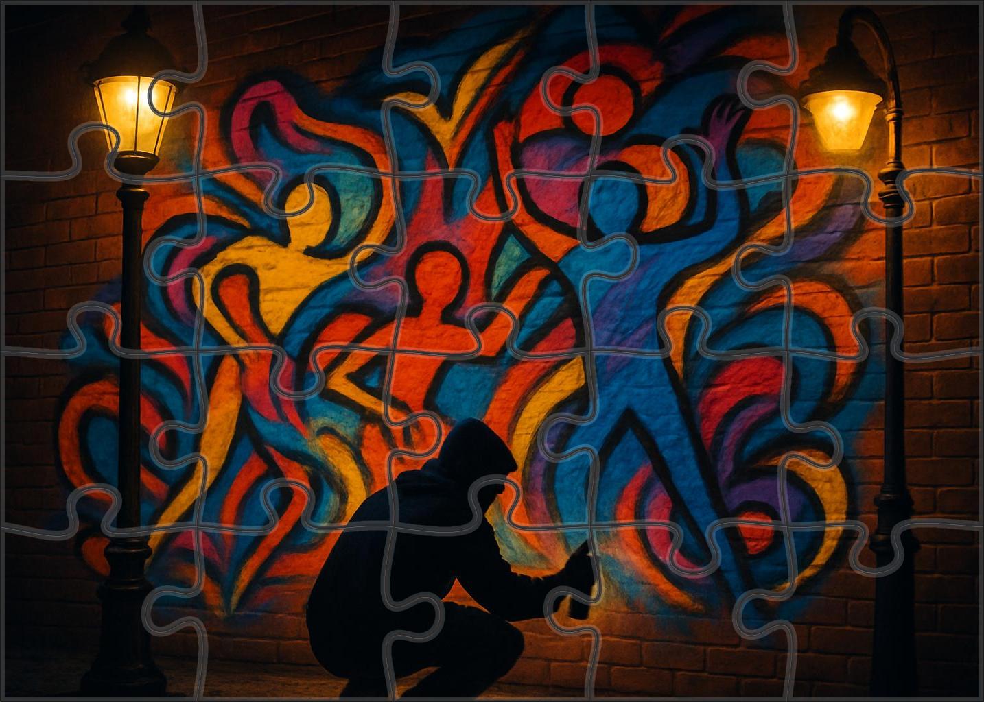 Urban Street Art Rebellion Vivid Graffiti And Underground Beats Puzzle Fun