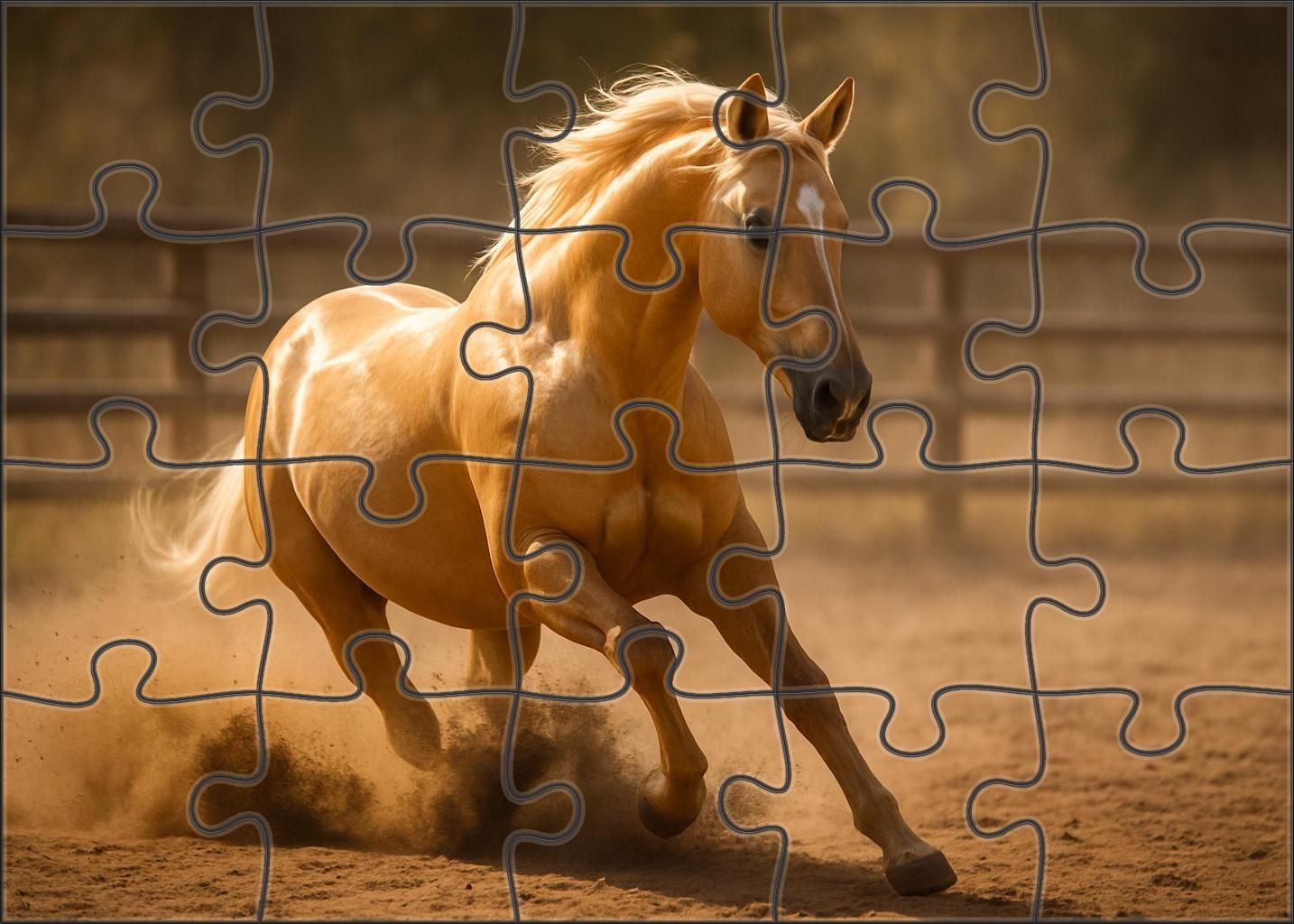 Golden Meadow Warm Palomino Quarter Horse Gelding With Agile Frame 50 Piece Puzzle