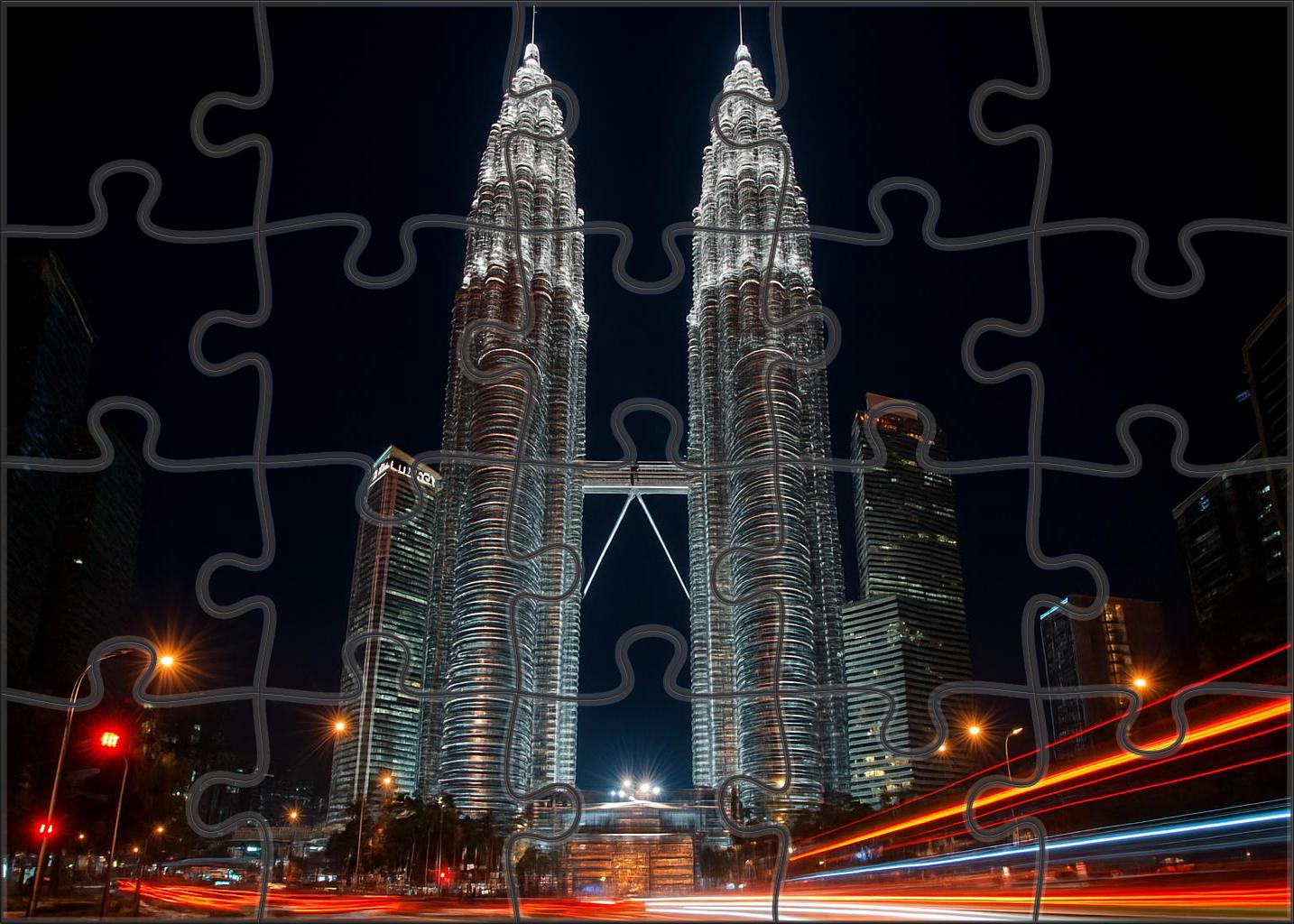 Petronas Towers Kuala Lumpur Malaysia  Identified By 7602 Globally As Iconic Twin Skyscrapers Custom Jigsaw Puzzle