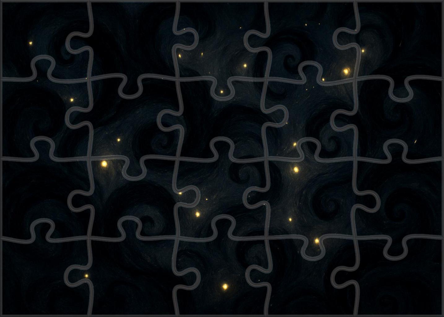 Veil Of Floating Ink And Fireflies 200 Piece Puzzle