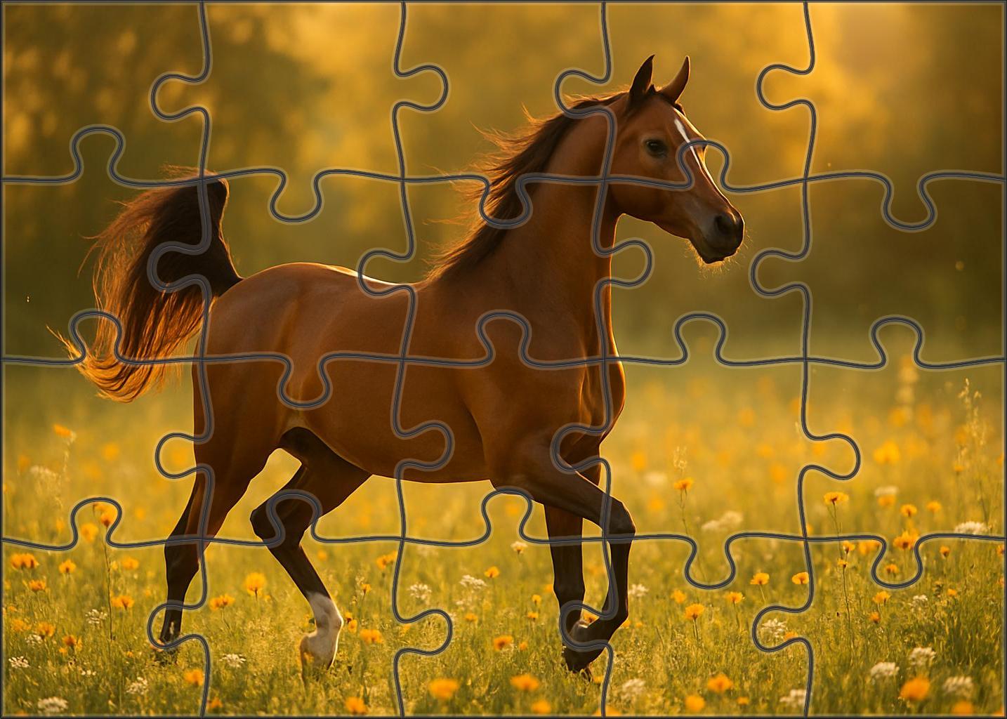 Sunlit Amber Arabian Radiant Bay Mare With Refined Features Large Format Puzzle