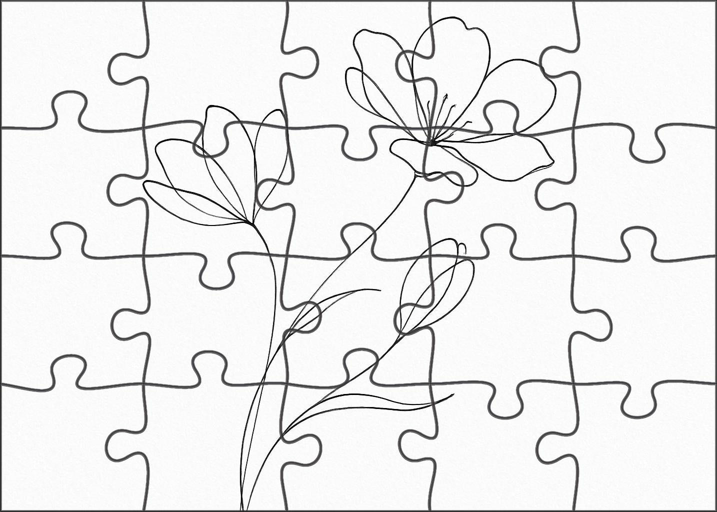Elegant Floral Linework Minimalist Ink Drawing Of Blossoms Challenging Puzzles