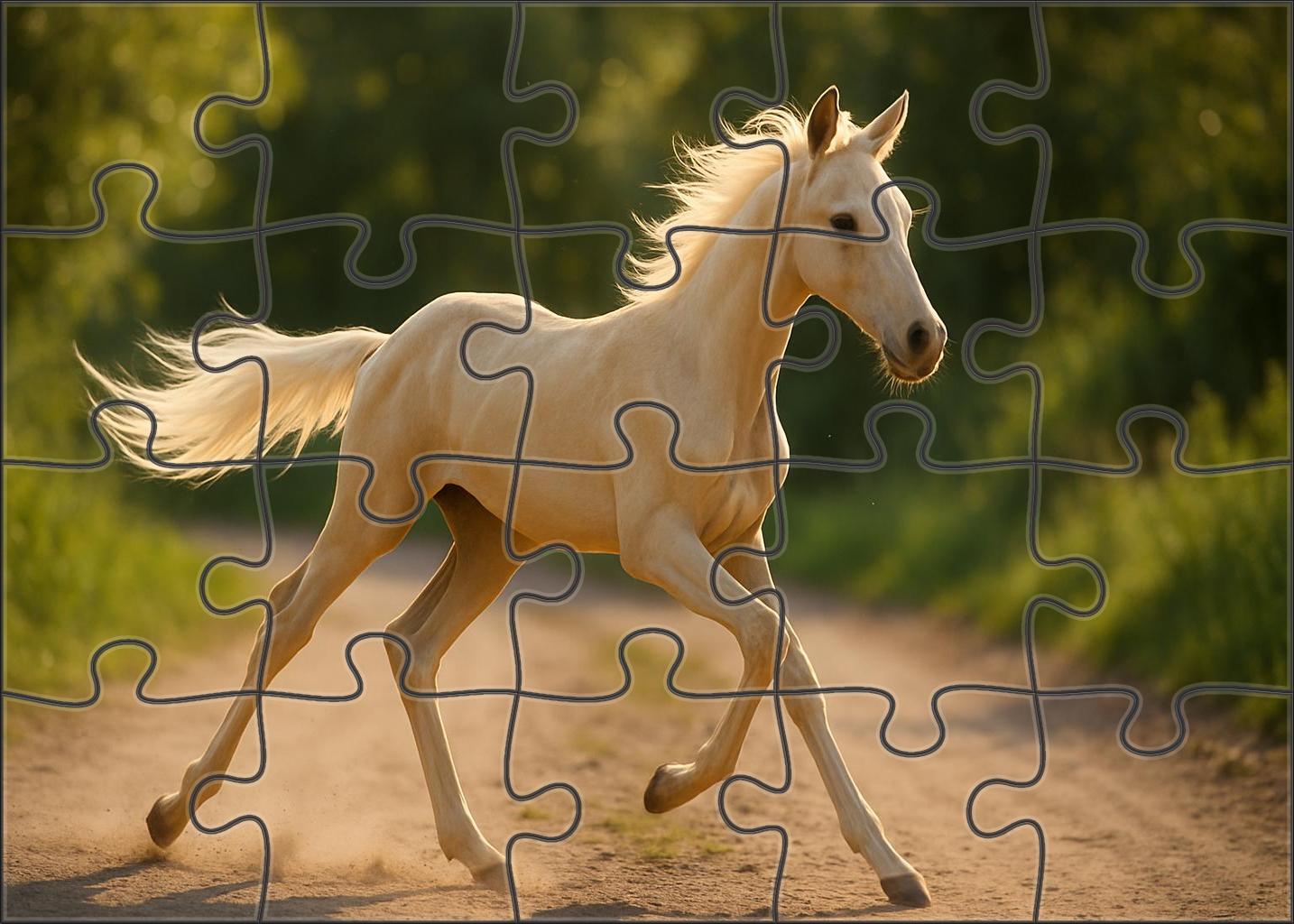 Ivory Star Runner Sleek Palomino Thoroughbred Colt 500 Piece Puzzle