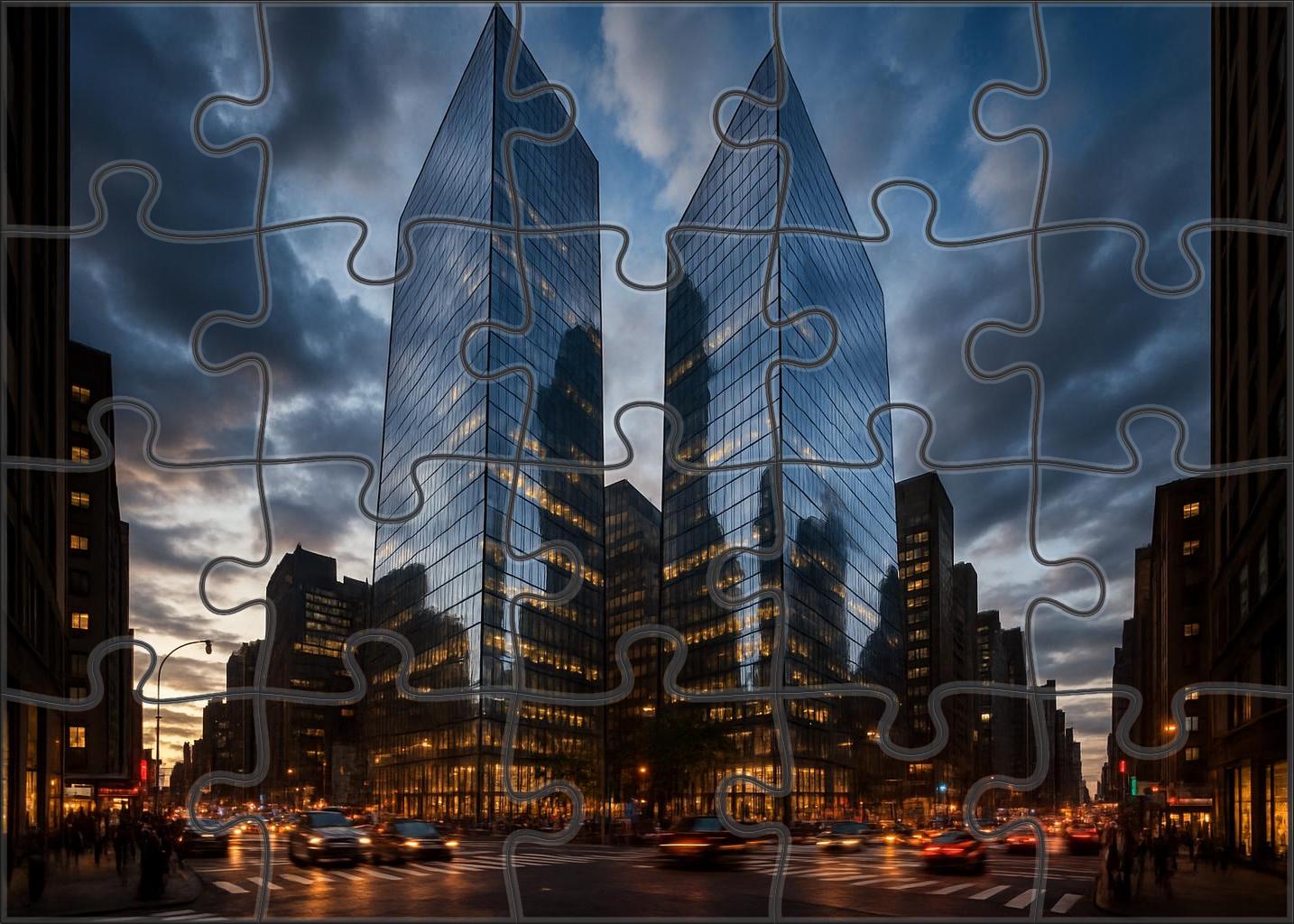 Moscow City Skyline Futuristic Glass Towers Creating A Bold Financial District Profile Puzzle Challenge