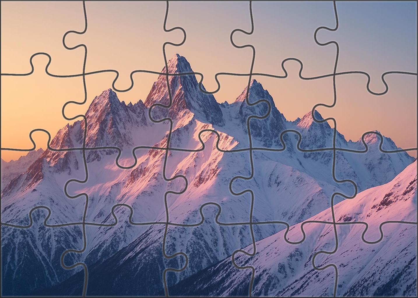 Snow-capped Ridge At Dawn 20 Piece Puzzle