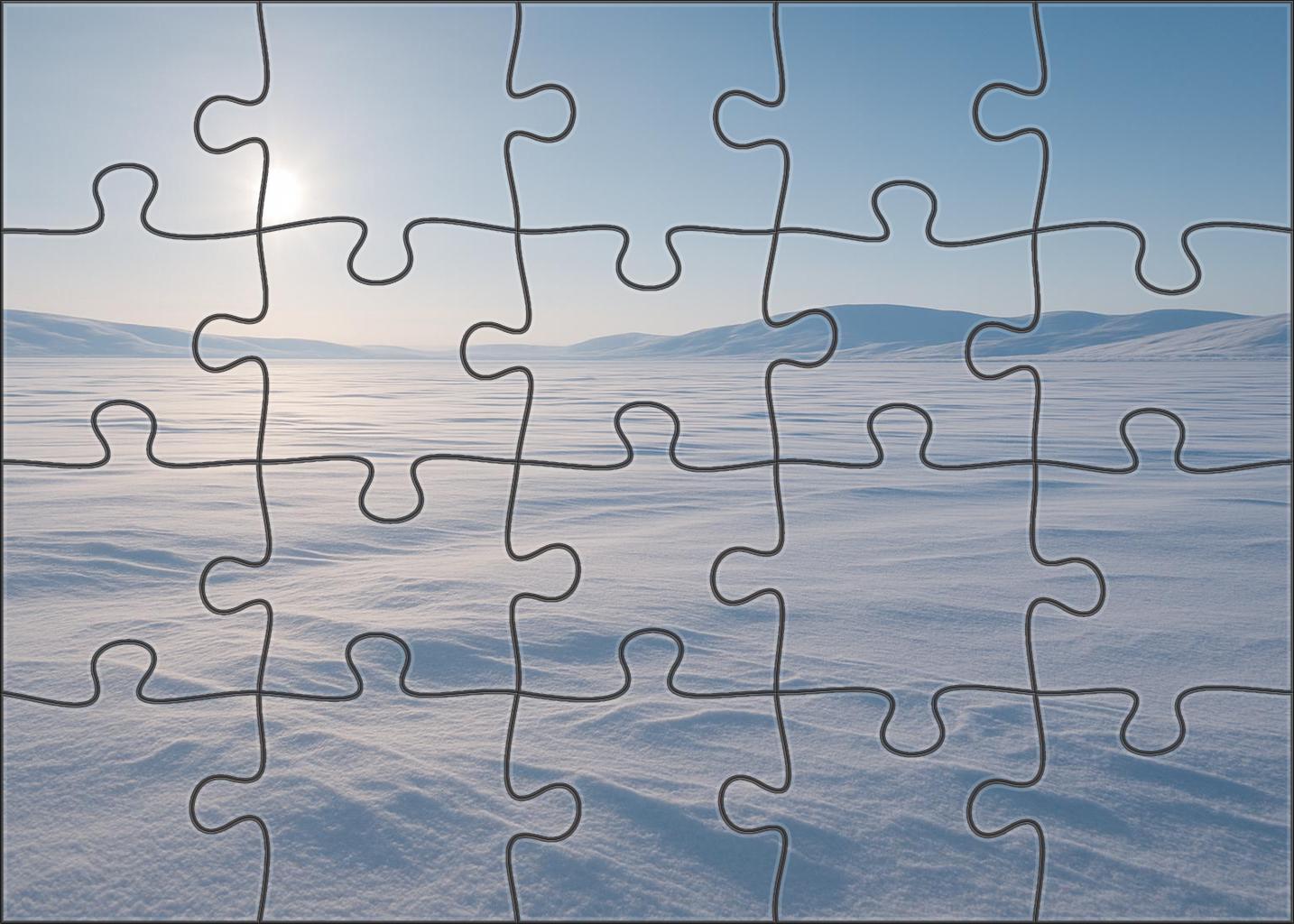 Silent Snowfield Panorama Puzzle Fun