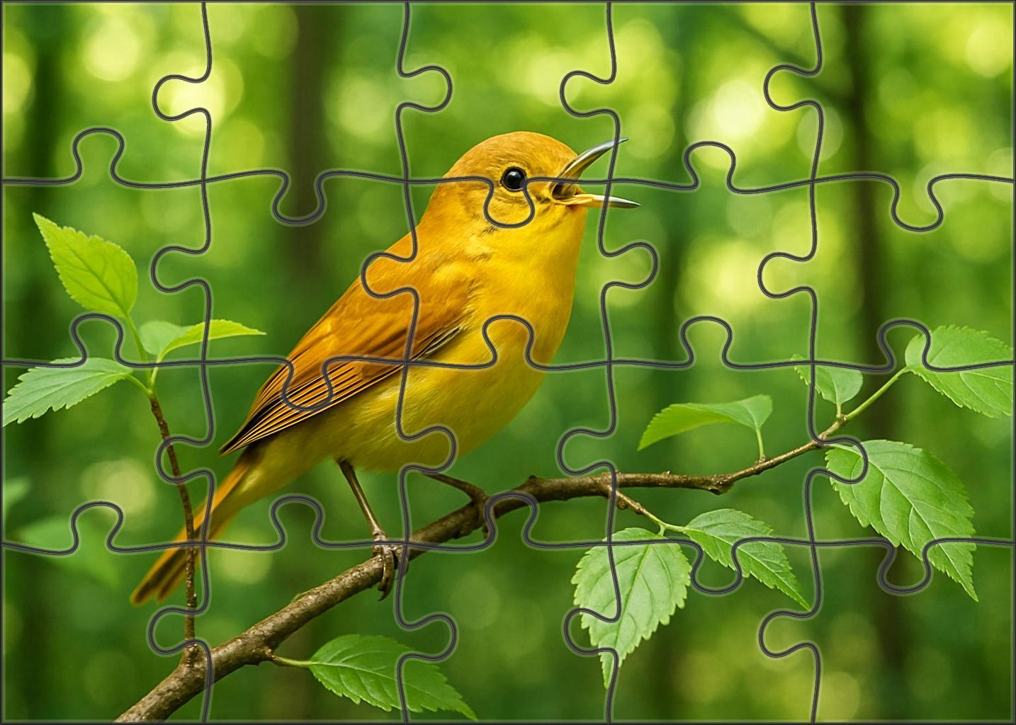 Golden-backed Warbler The Songster Of Canopy Breezes Puzzle Fun