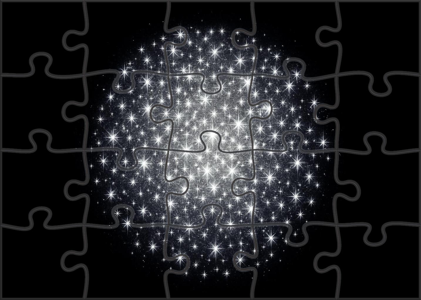 Silvery Star Cluster Glow Easy Puzzles