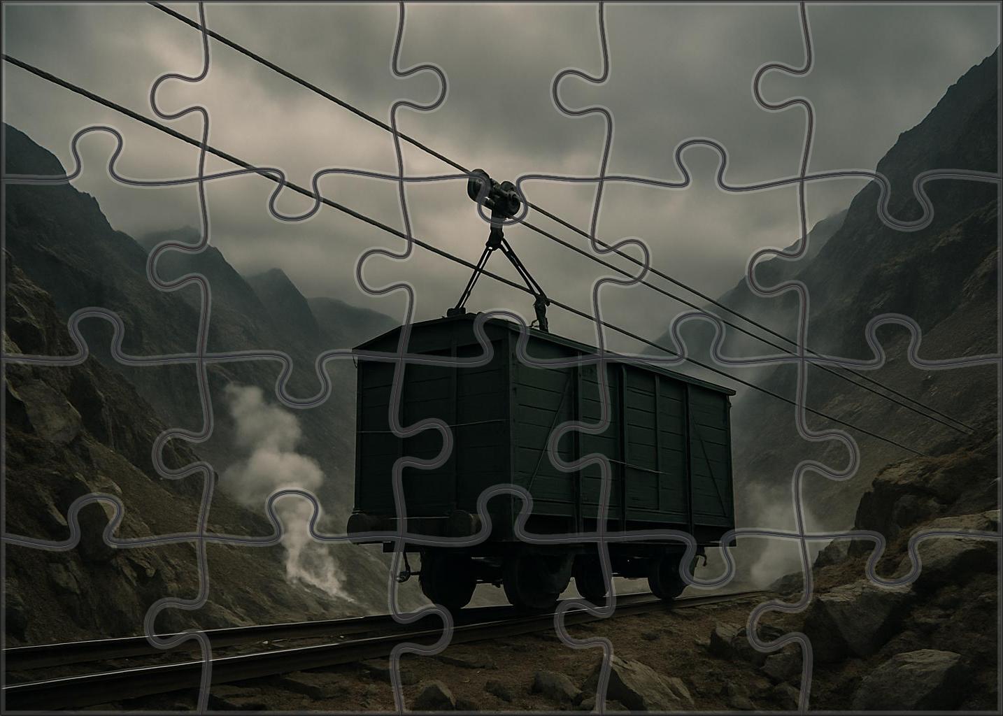 Electrified Cable-hauled Freight Wagon 100 Piece Puzzle