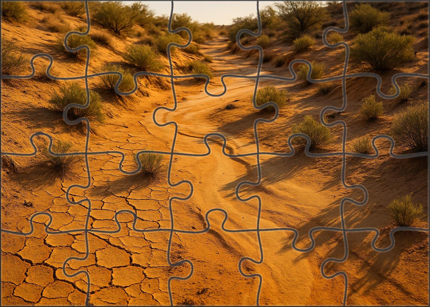 Ochre Desert Wash Seasonal Streambed Textures Puzzle For Adults