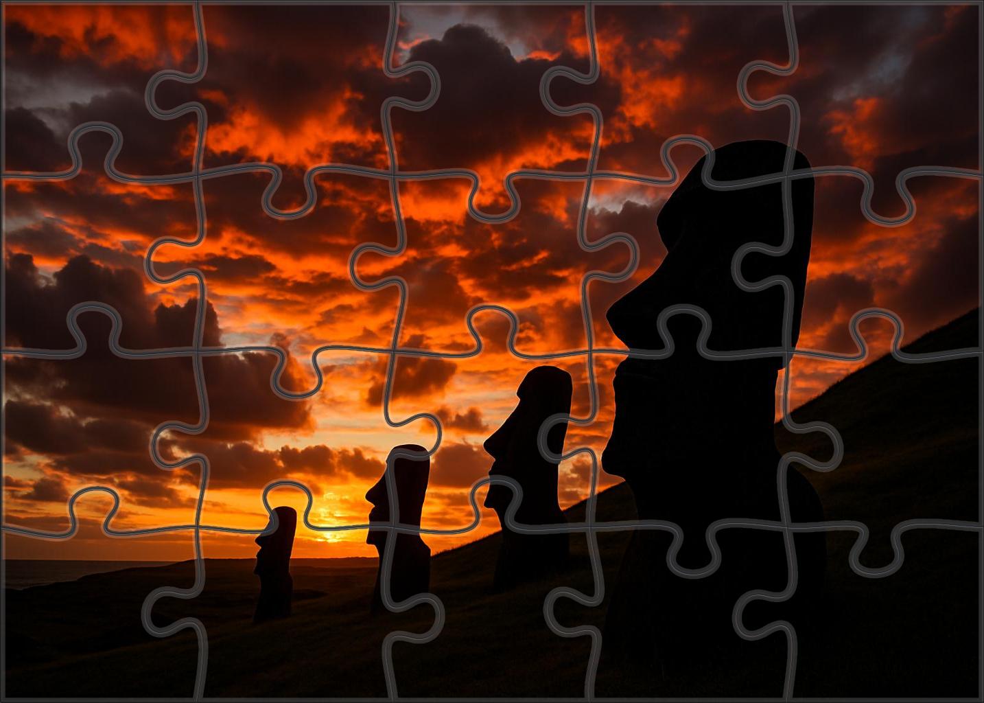 Moai Statues Of Easter Island Chile Identified By 6890 As Enigmatic Monolithic Sculptures Custom Jigsaw Puzzle