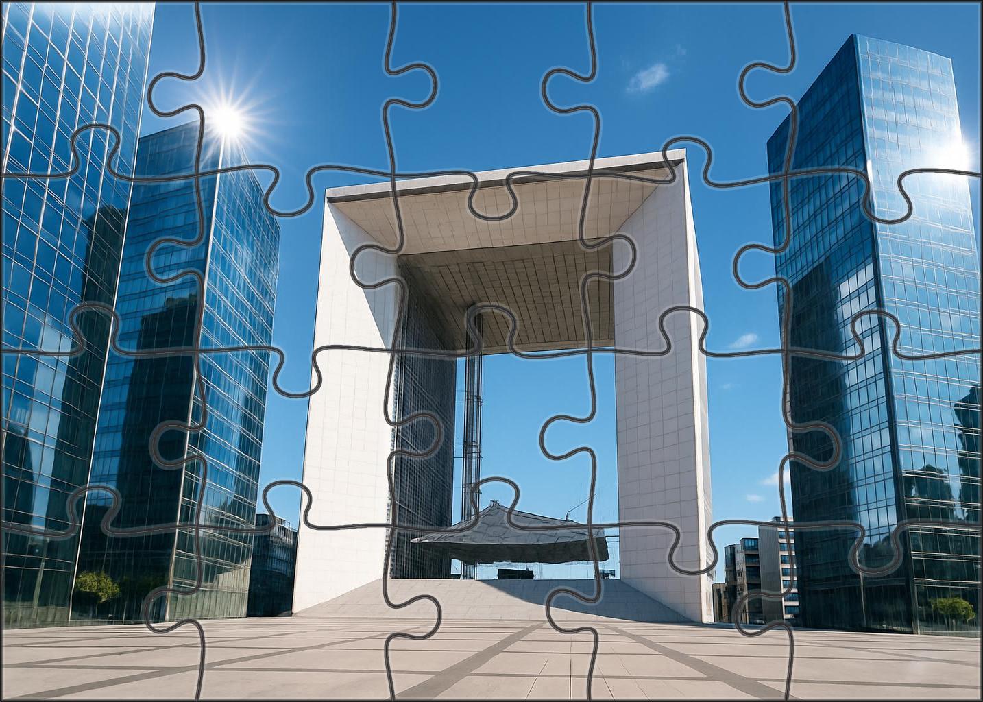 Paris La Dfense Skyline Europes Largest Purpose-built Business District Featuring The Grande Arche And A Sleek High-rise Cluster Unique Puzzle Design