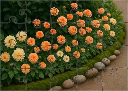 Peach And Cream Garden Border Challenging Puzzles