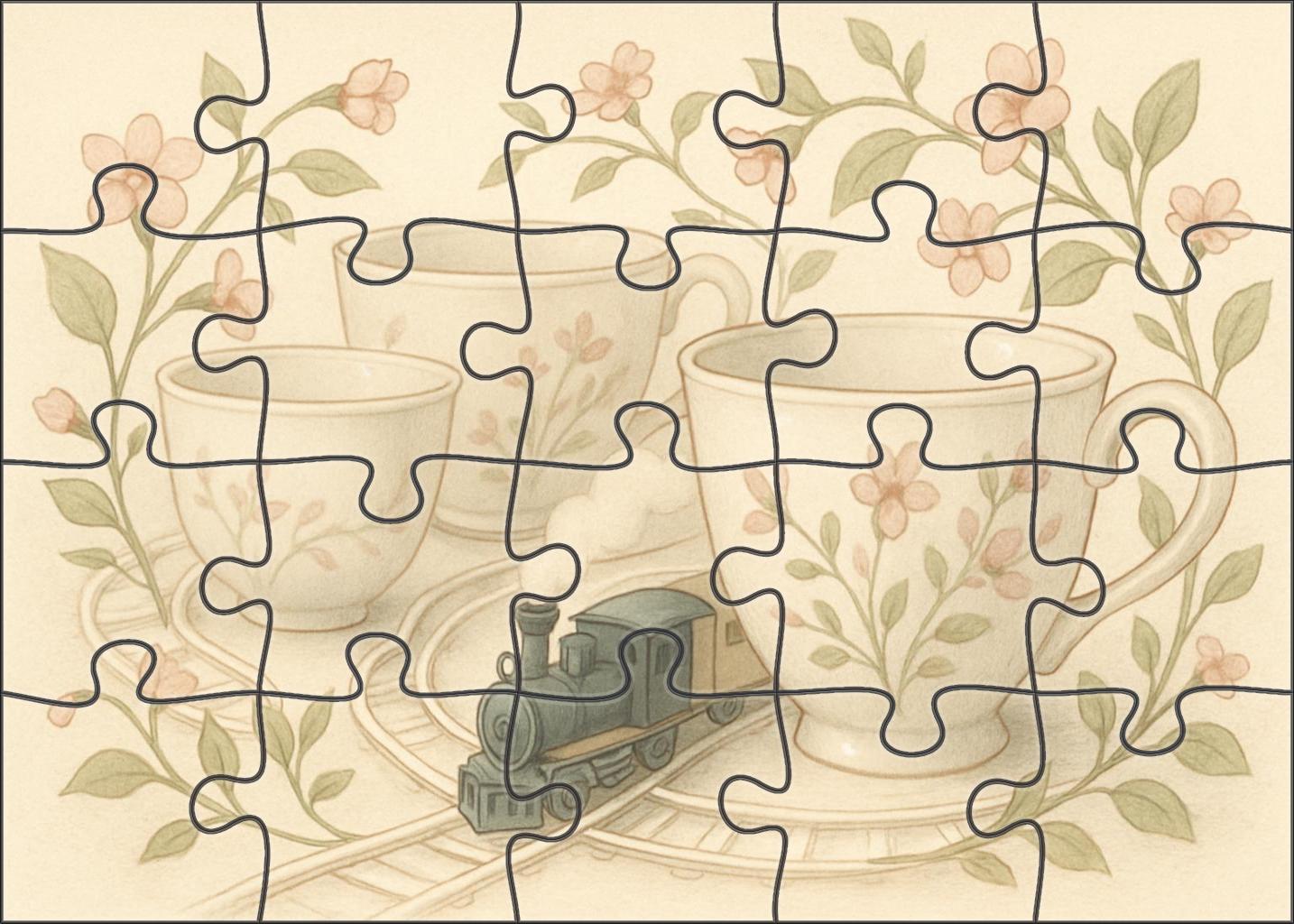 Tea Garden Train Adventure 500 Piece Puzzle