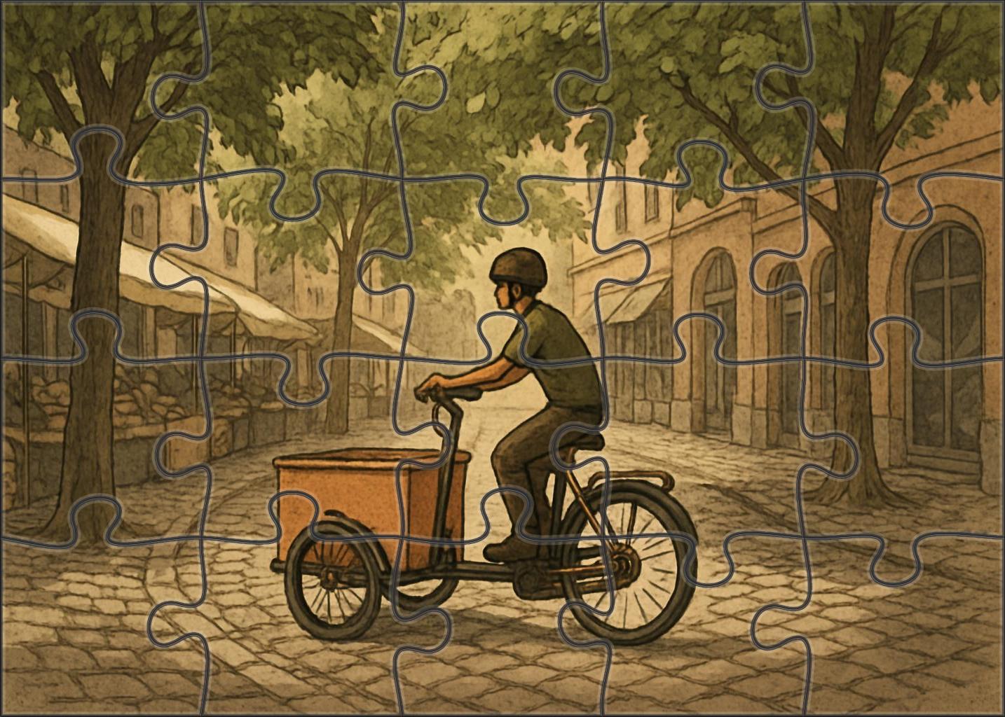 Biodegradable Material Cargo Cycle 50 Piece Puzzle