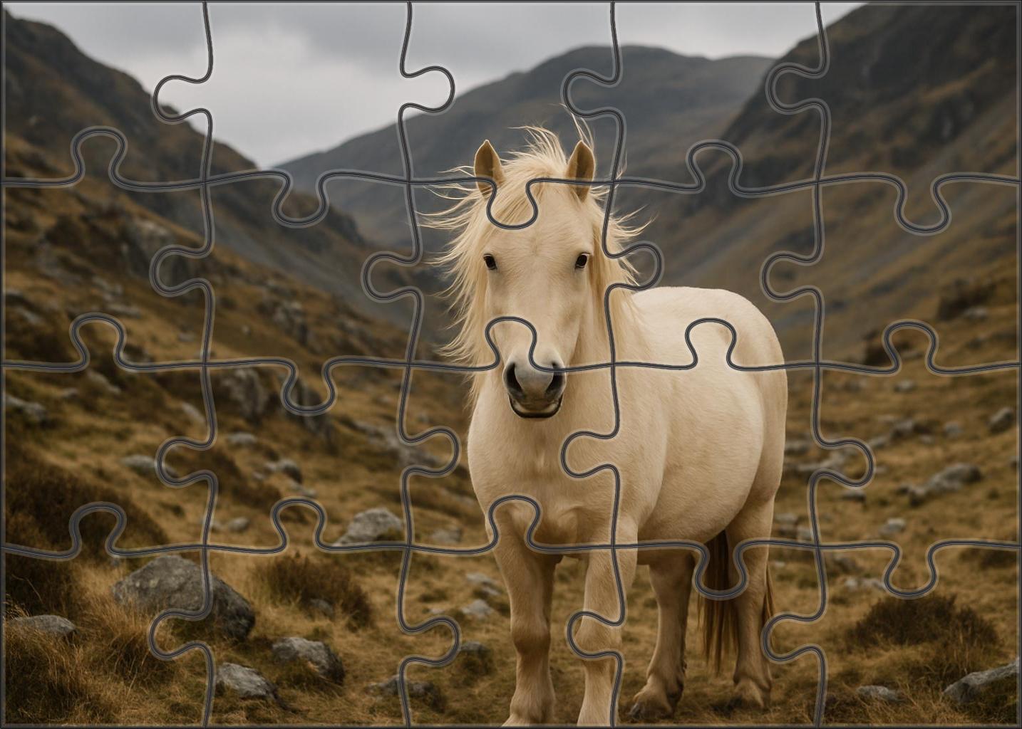 Ivory Dawn Trailblazer Pale Cream Connemara Pony With Steadfast Heart Custom Jigsaw Puzzle