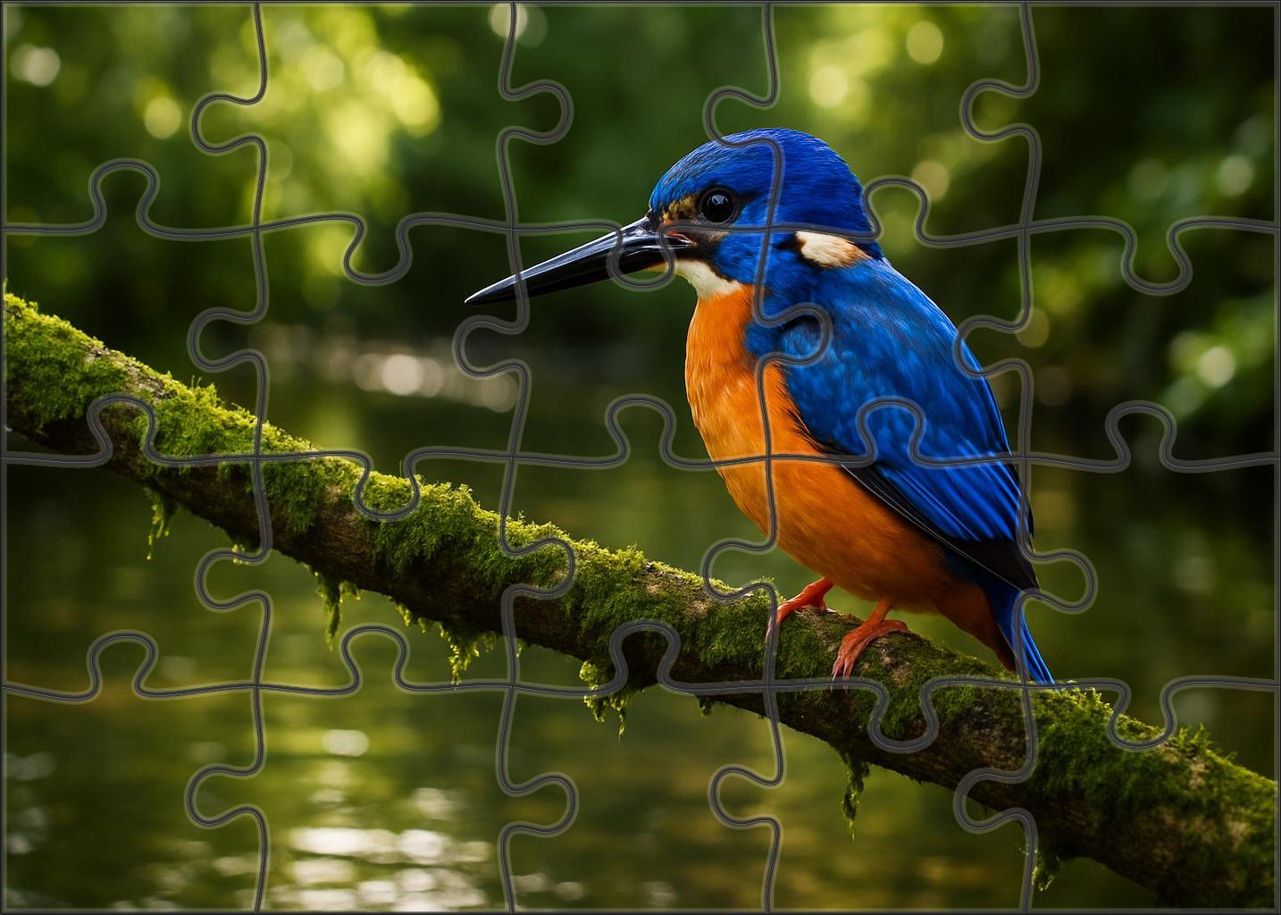 Azure Kingfisher Flash Of Blue By Quiet Streams Puzzle For Kids