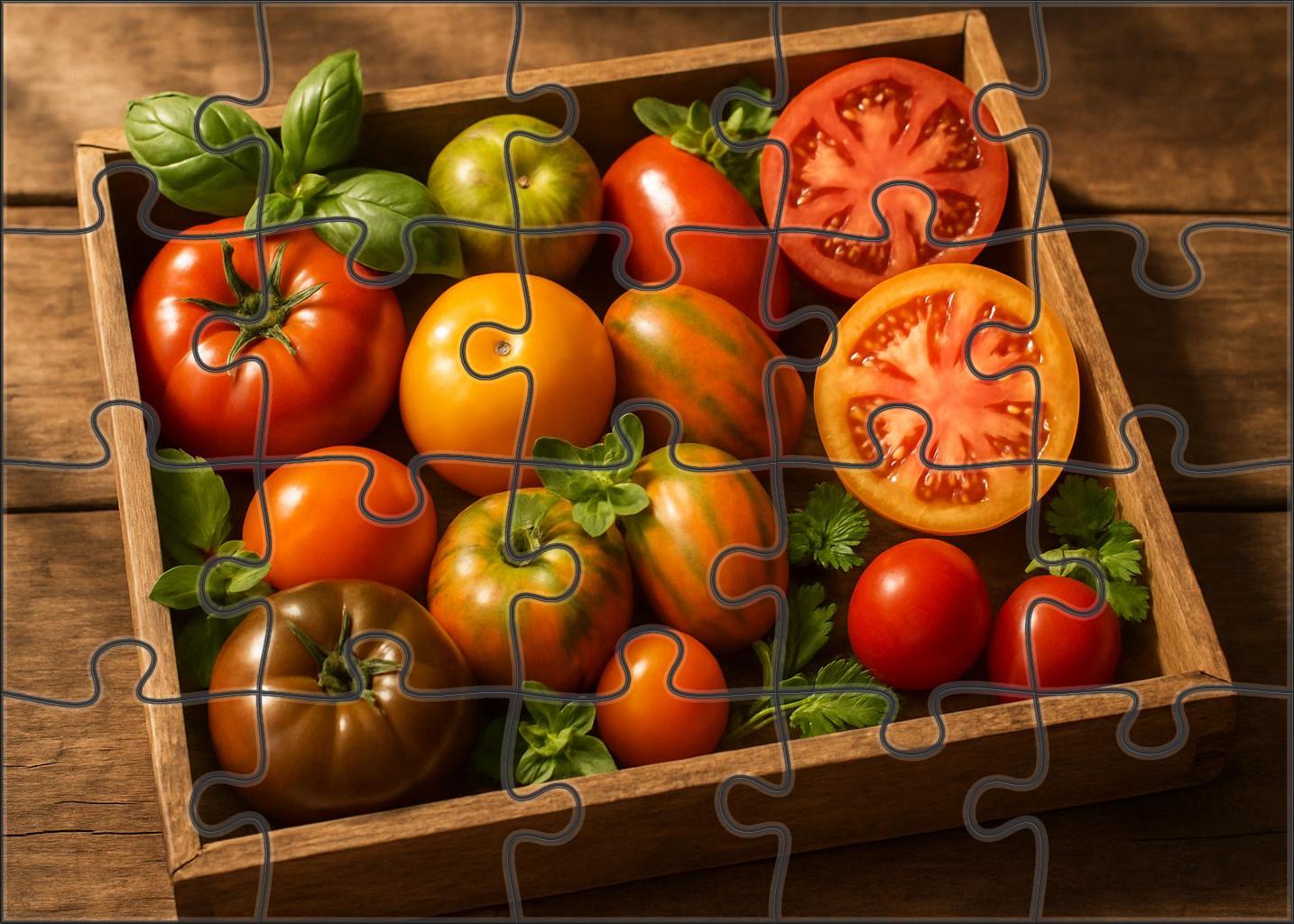 Colorful Crate Medley Heirloom Tomatoes And Fresh Herbs Fusion 500 Piece Puzzle