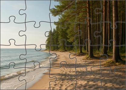Secluded Pine Beach Mini Puzzle