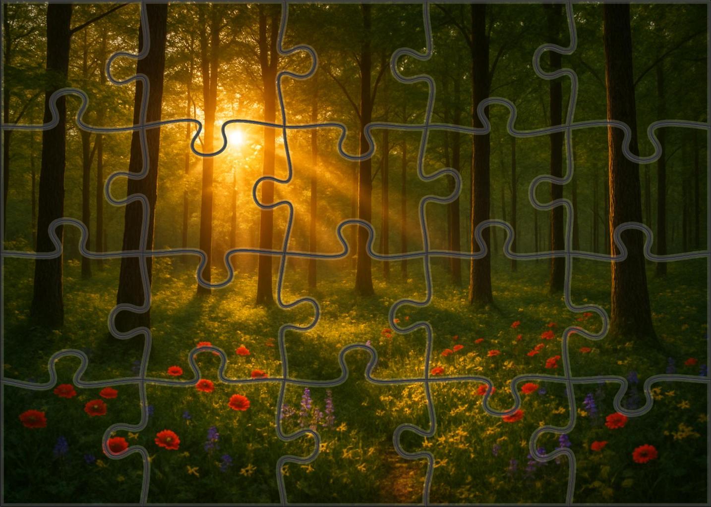 Golden Hour Woodland Unique Puzzle Design