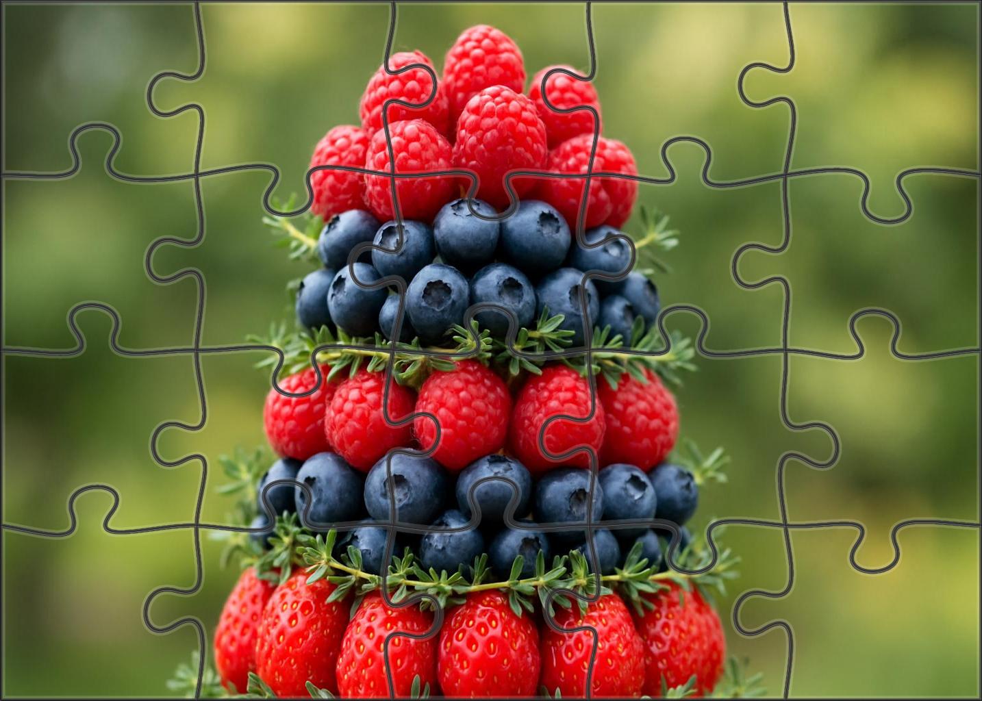Berry Fantasy Tower Layered Strawberries Blueberries And Blackberries 100 Piece Puzzle