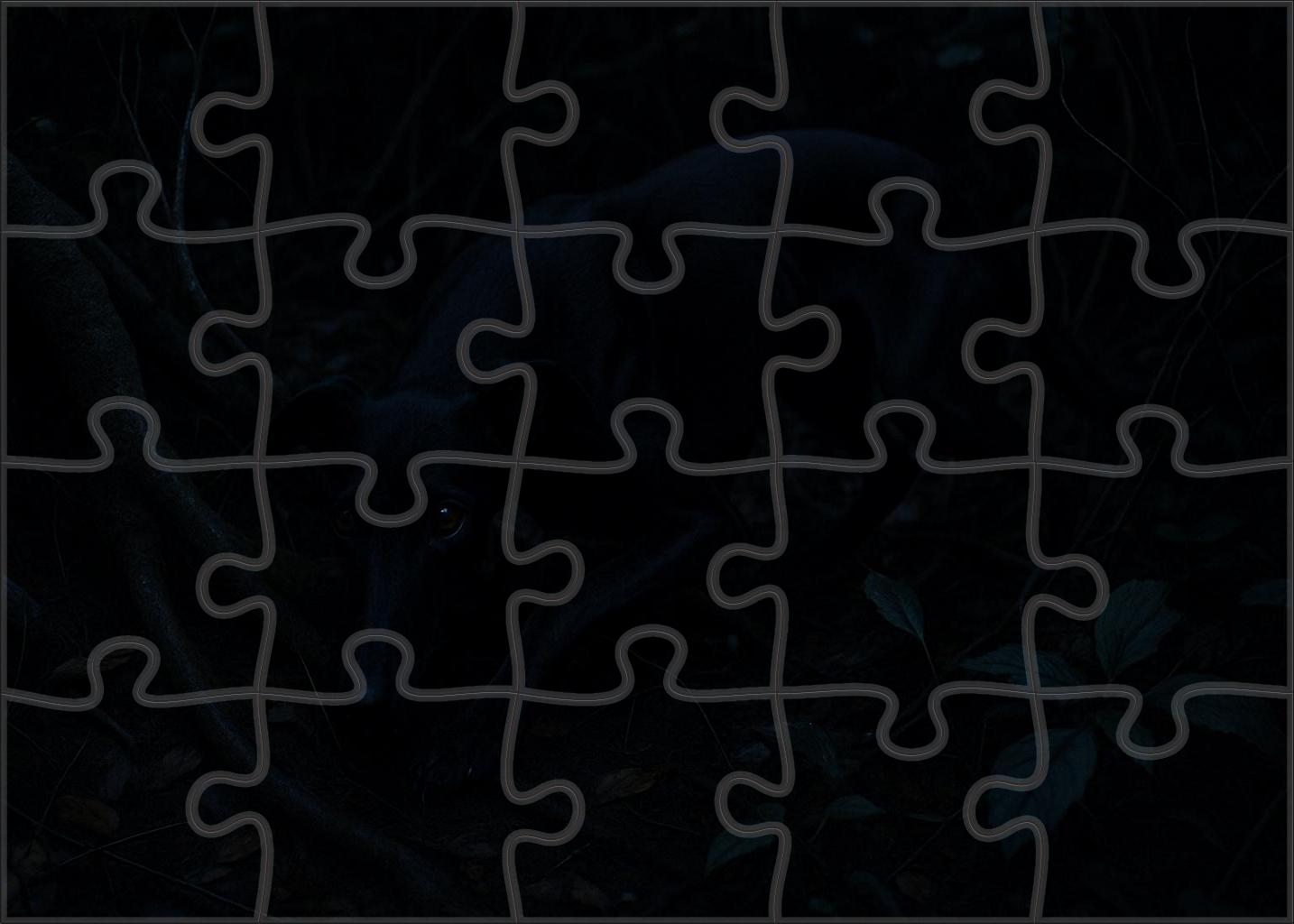 Obsidian Whisperer Stealthy Forest Canine With Glossy Black Coat Mini Puzzle