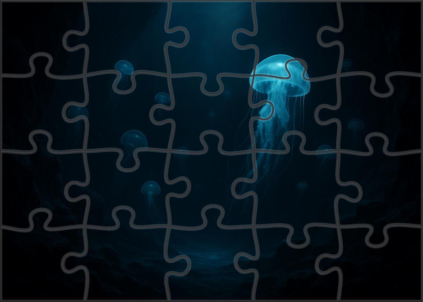 Glowing Abyssal Hollow A Deep-sea Refuge Beneath Eternal Darkness 200 Piece Puzzle