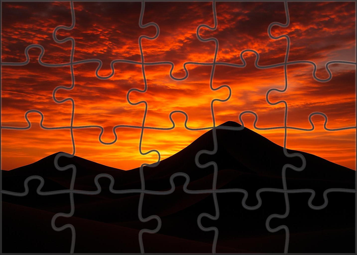 Sunset Dunes Silhouette Easy Puzzles