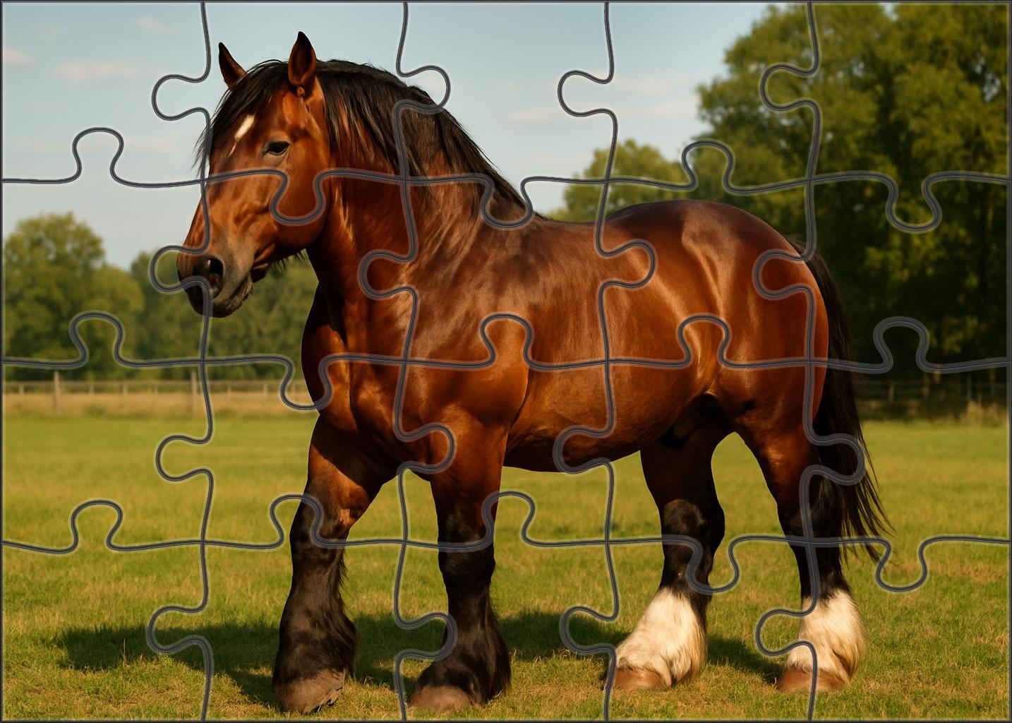 Ironclad Titan Robust Bay Draft Stallion With Commanding Presence Puzzle For Kids