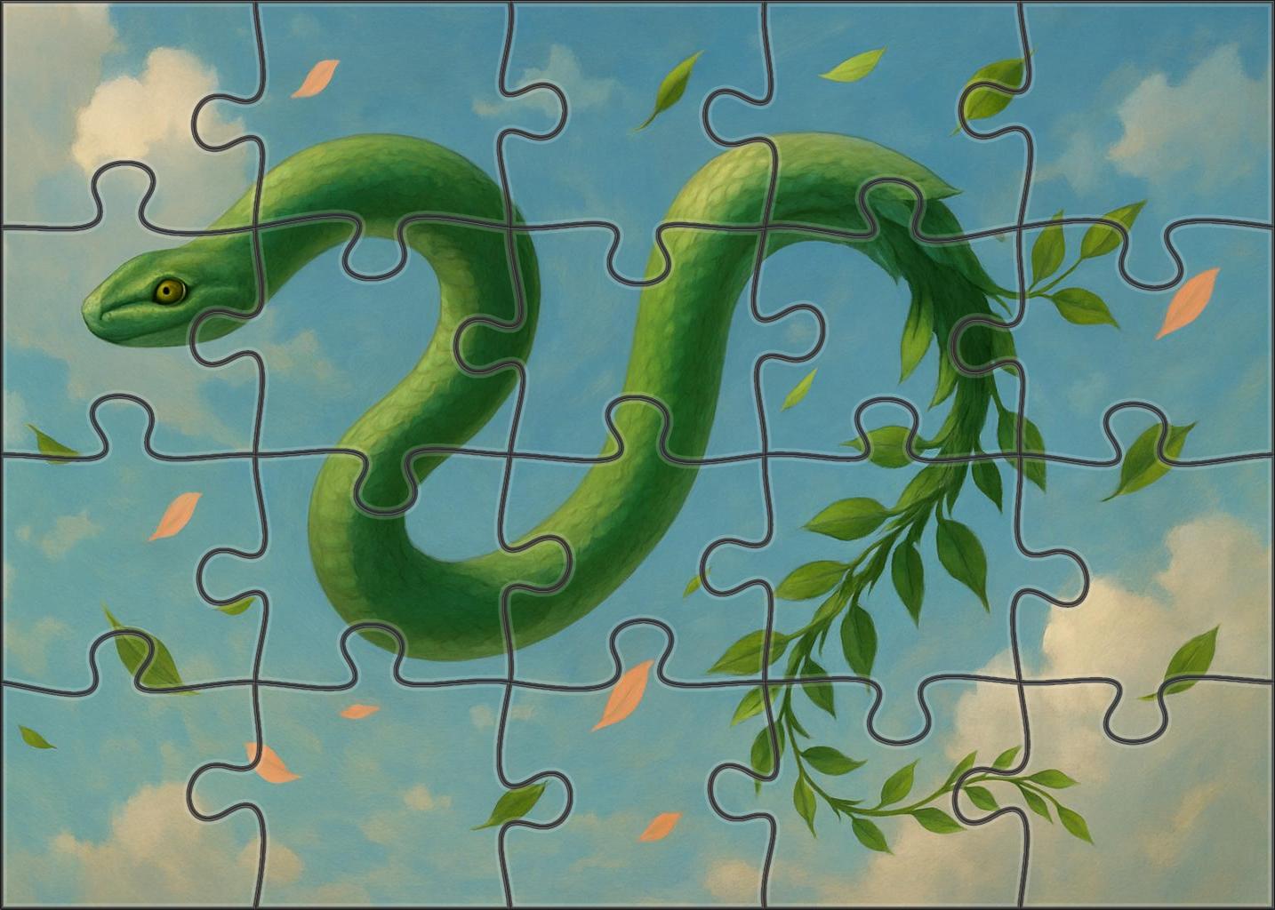 Galevine Serpent Slender Wind Serpent With Vining Leaf Tail Large Format Puzzle