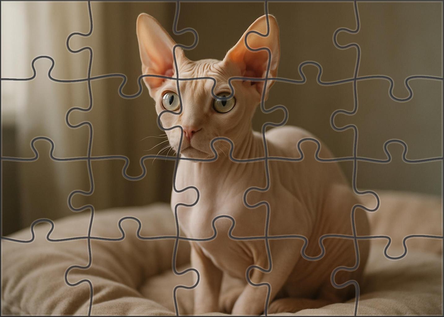 Ivory Glint Sleek Hairless With Luminous Skin And Social Grace Premium Puzzle Pieces