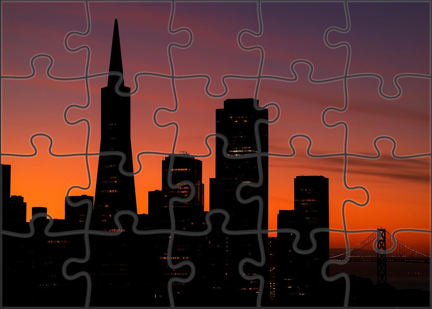 San Francisco Financial District Skyline Historic And Contemporary Synthesis 300 Piece Puzzle