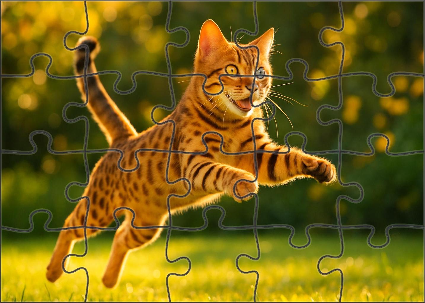 Sunlit Tawny Golden-brown Spotted Coat With Spirited Playfulness Mini Puzzle