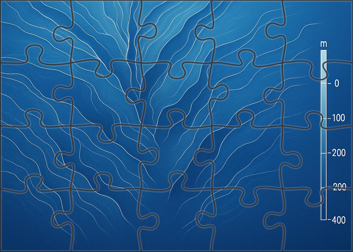 Underwater Canyon Relief Map Puzzle For Kids