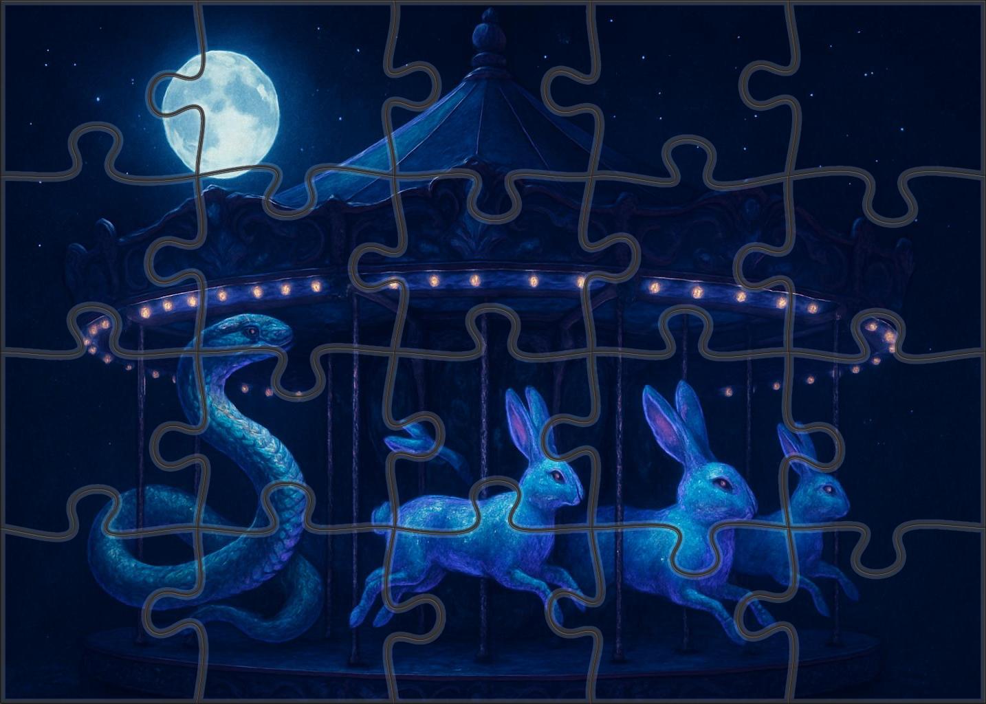 Midnight Carousel Menagerie Large Format Puzzle