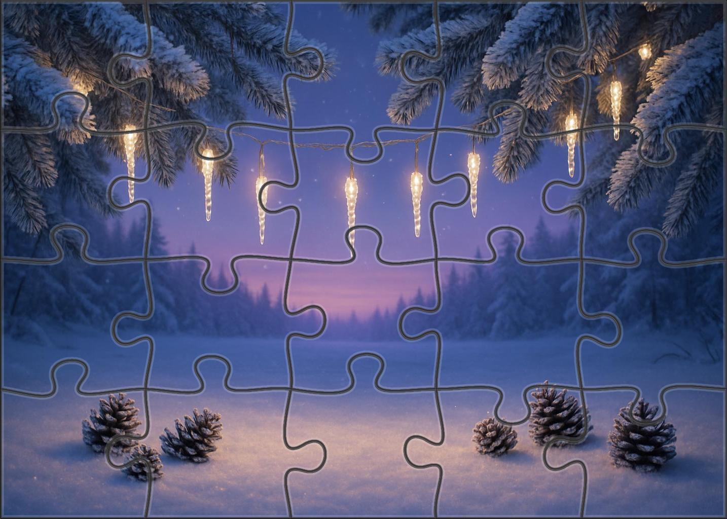 Twilight Snowfall Gathering Puzzle Fun