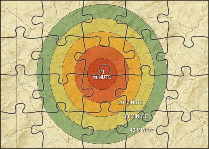 Elevation Isochrone Network Puzzle Collection