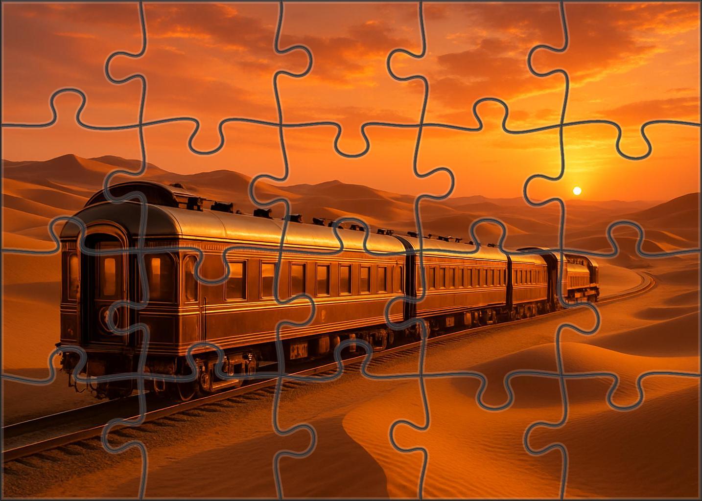 Golden Oasis Luxury Train Opulent Electric Sleeper With Gourmet Dining 20 Piece Puzzle