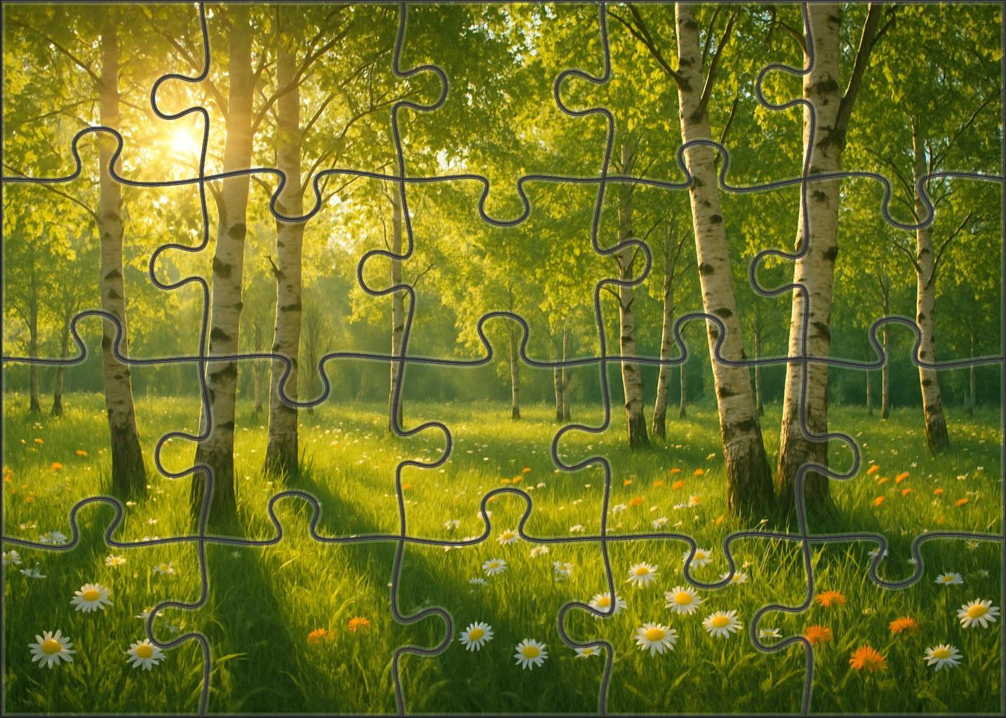 Sunlit Aspen Hollow Easy Puzzles